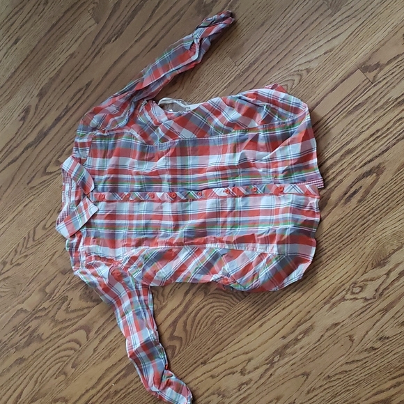 Orange plaid button down shirt - Picture 2 of 4